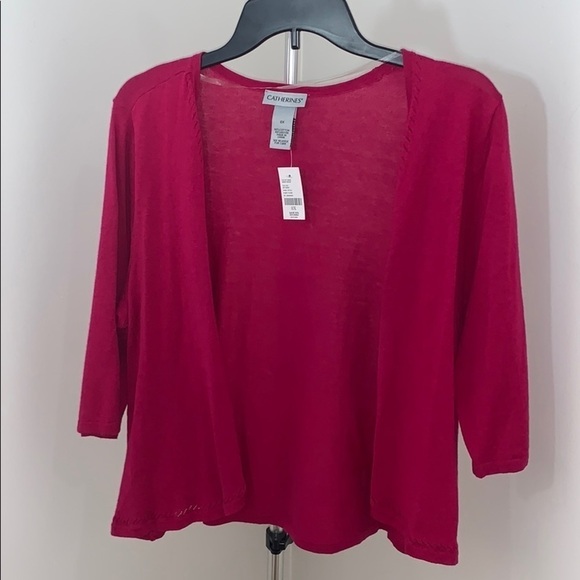 LAST ONE AVAILABLE! - New Catherines Womens Pointelle Shrug Cardigan Size 0X - Picture 3 of 11